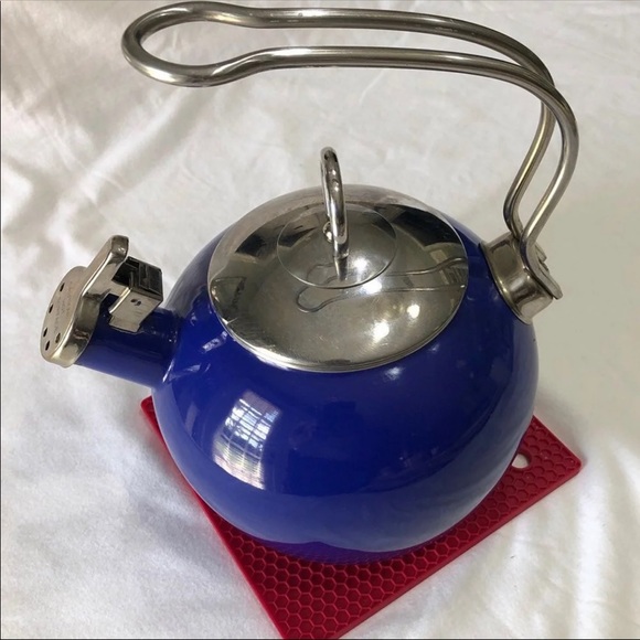Blue AIDEA 1.7 Quart Whistling Enamel Stainless Steel T Stovetop Tea Kettle - Picture 5 of 12